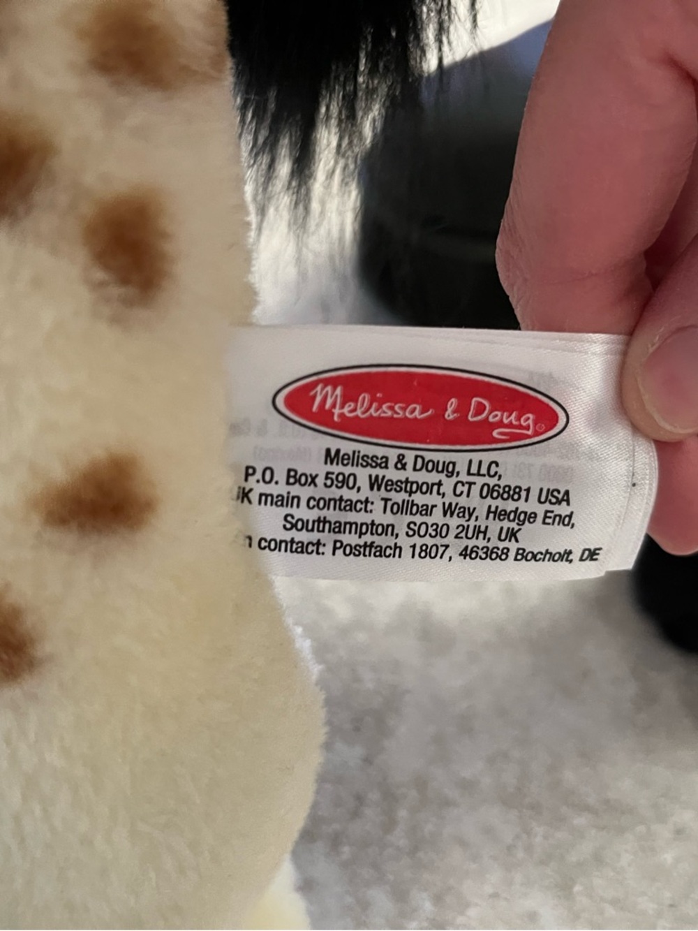 Melissa & Doug Plush Giraffe in Brown and White with Black Accents - Picture 5 of 5